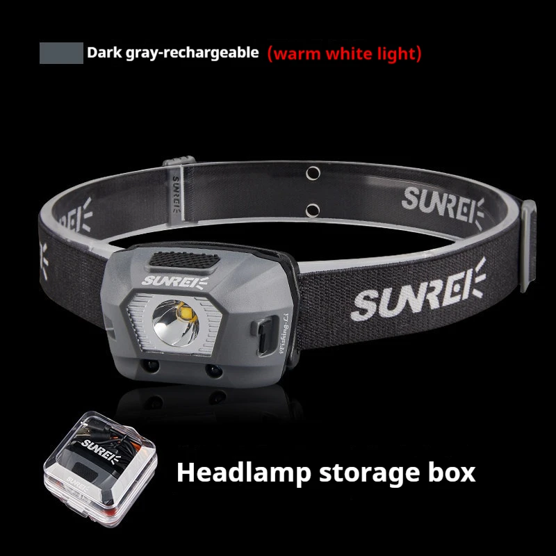 SUNREI outdoor professional headlight love fishing lithium battery rechargeable induction headlight strong light night fishing