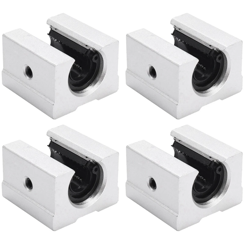 4 x SBR12UU 12mm Aluminum Linear Motion Router Bearing block, silver-A69M