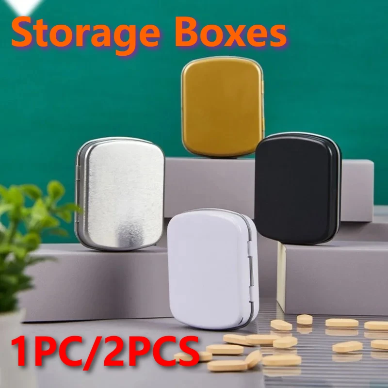 Nuevas cajas de almacenamiento cuadradas de Metal, contenedores pequeños de hojalata para joyería, llaves, monedas, cajas decorativas para dulces de boda, contenedores de almacenamiento