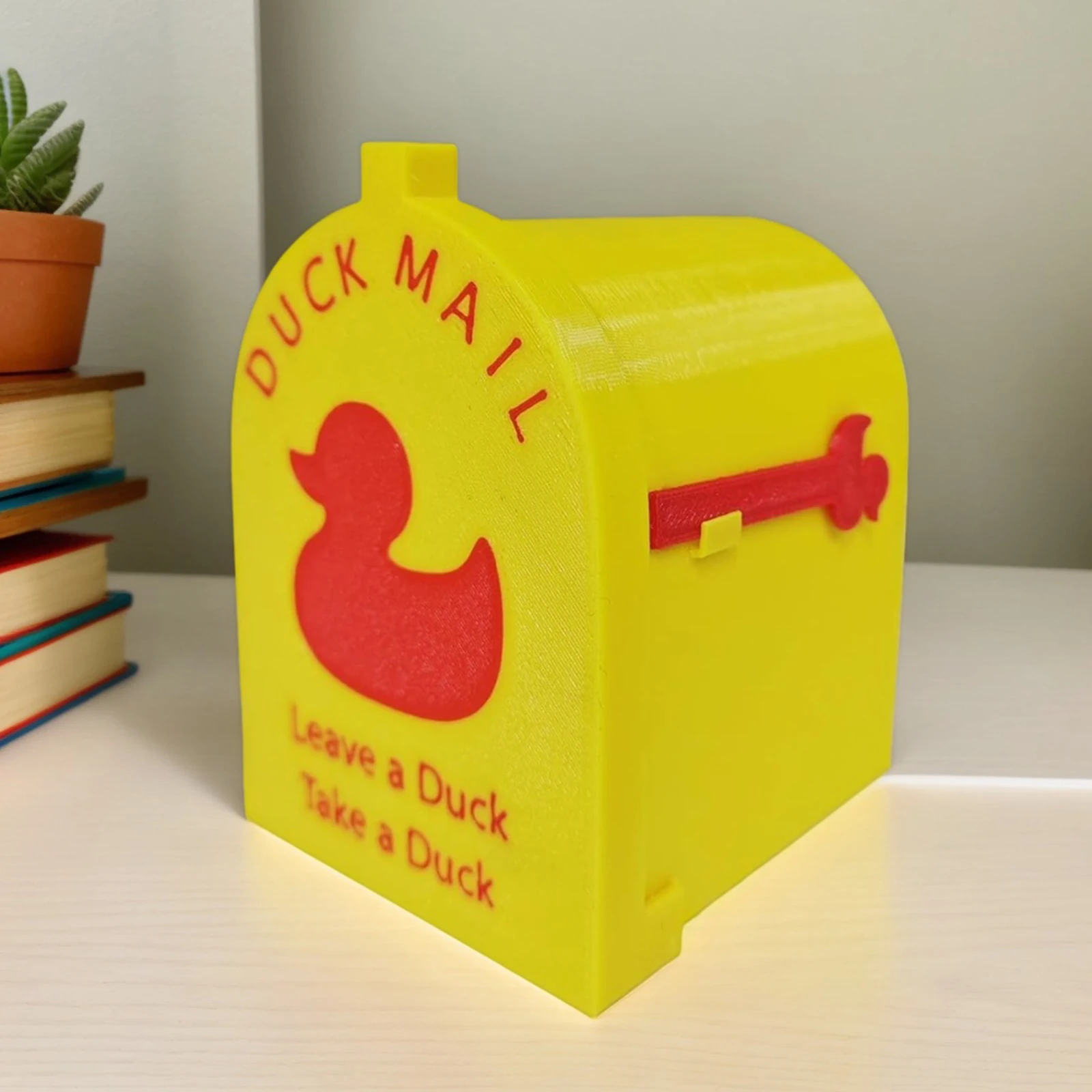 Mini Yellow Duck Mailbox Refrigerator Magnet 3D Printed Fridge Sticker Removable Fridge Magnet for Locker Cabin Doors Home Decor