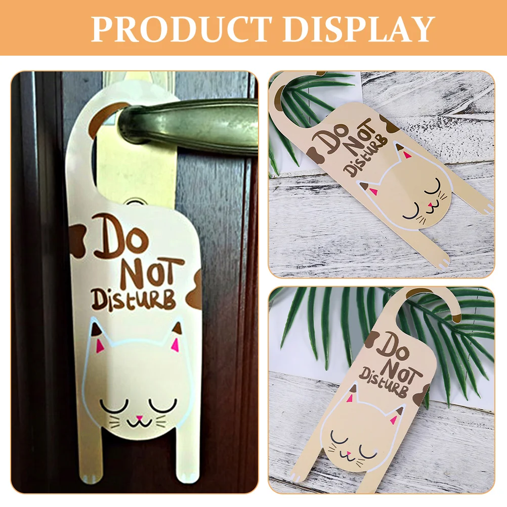 Do Not Disturb Door Hanger Sign Cat Design Double Sided Welcome Please Knock Sign Please Hangers Office Home Clinic