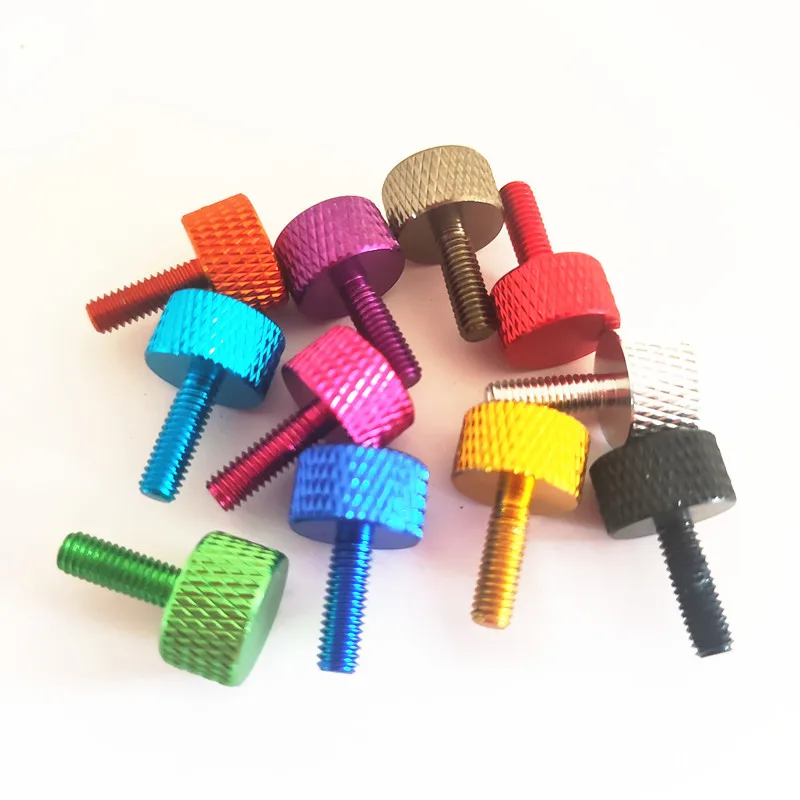 5pcs/lot M3 M4 M5 M6*6/8/10/12/16/20 colourful aluminum knurled hand tighten thumb screw