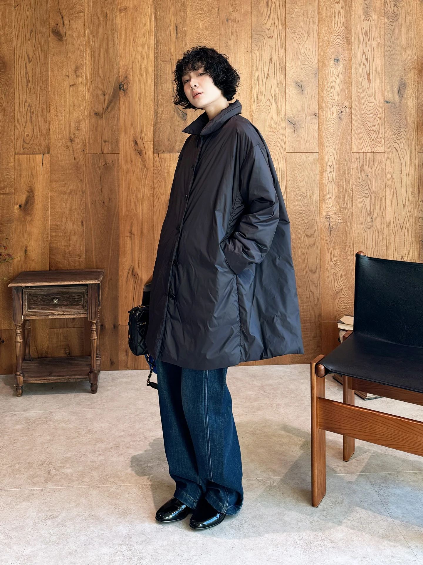 

Утепленная пуховая куртка свободного кроя с длинными рукавами, без капюшона, 90% пуха, утолщенная, повседневная верхняя одежда