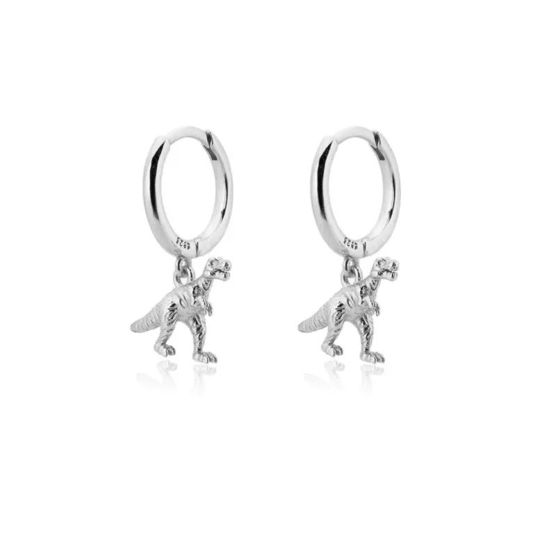 Dinosaur Pendant Pendiente Drop Earring Animal Piercing Ohrringe Jewelry 2024 Rock Punk Chic Jewels