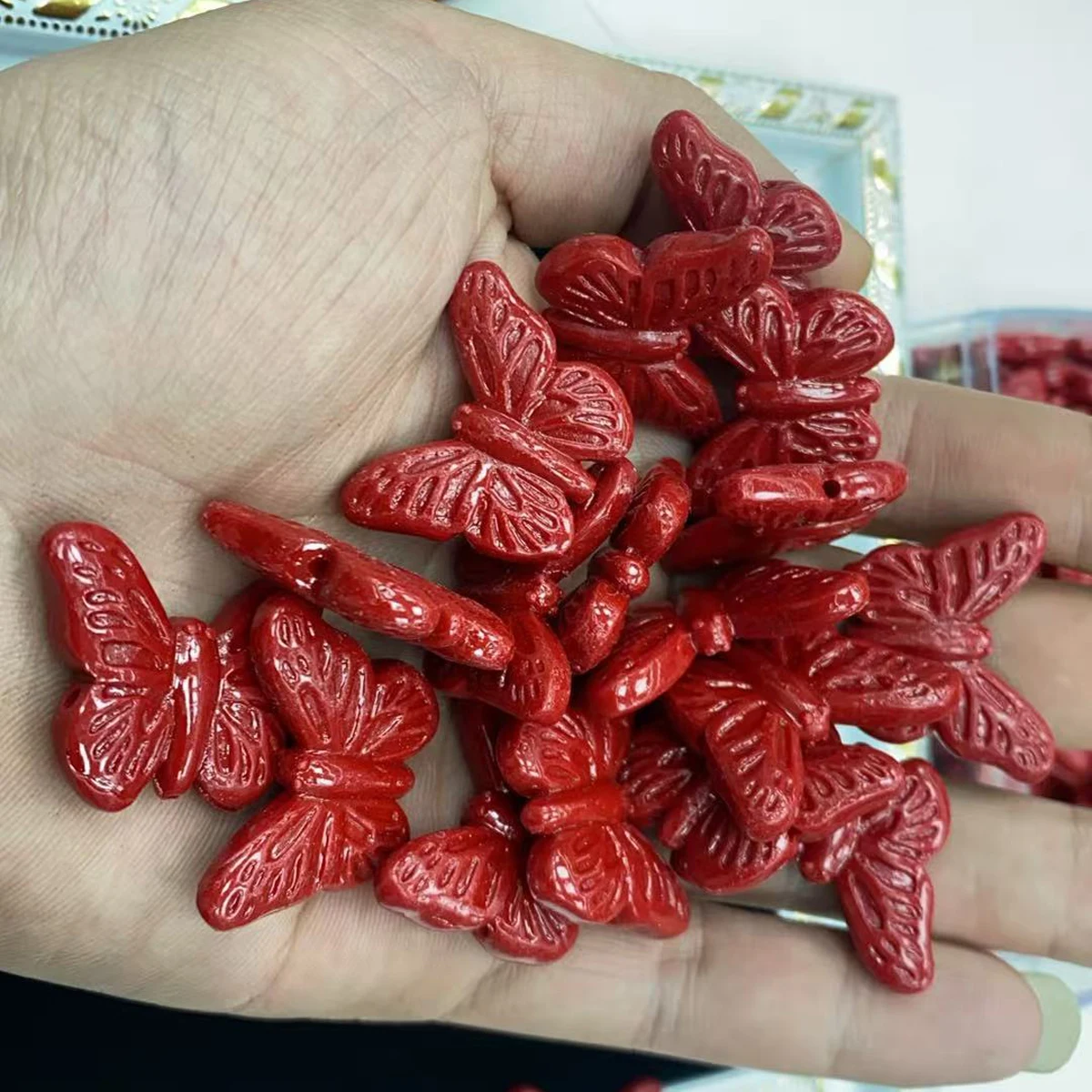 5pcs 23x30mm Butterfly-shaped Through-hole Beads Natural Shell Beads for Jewelry Making DIY Necklaces Bracelets and Accessories