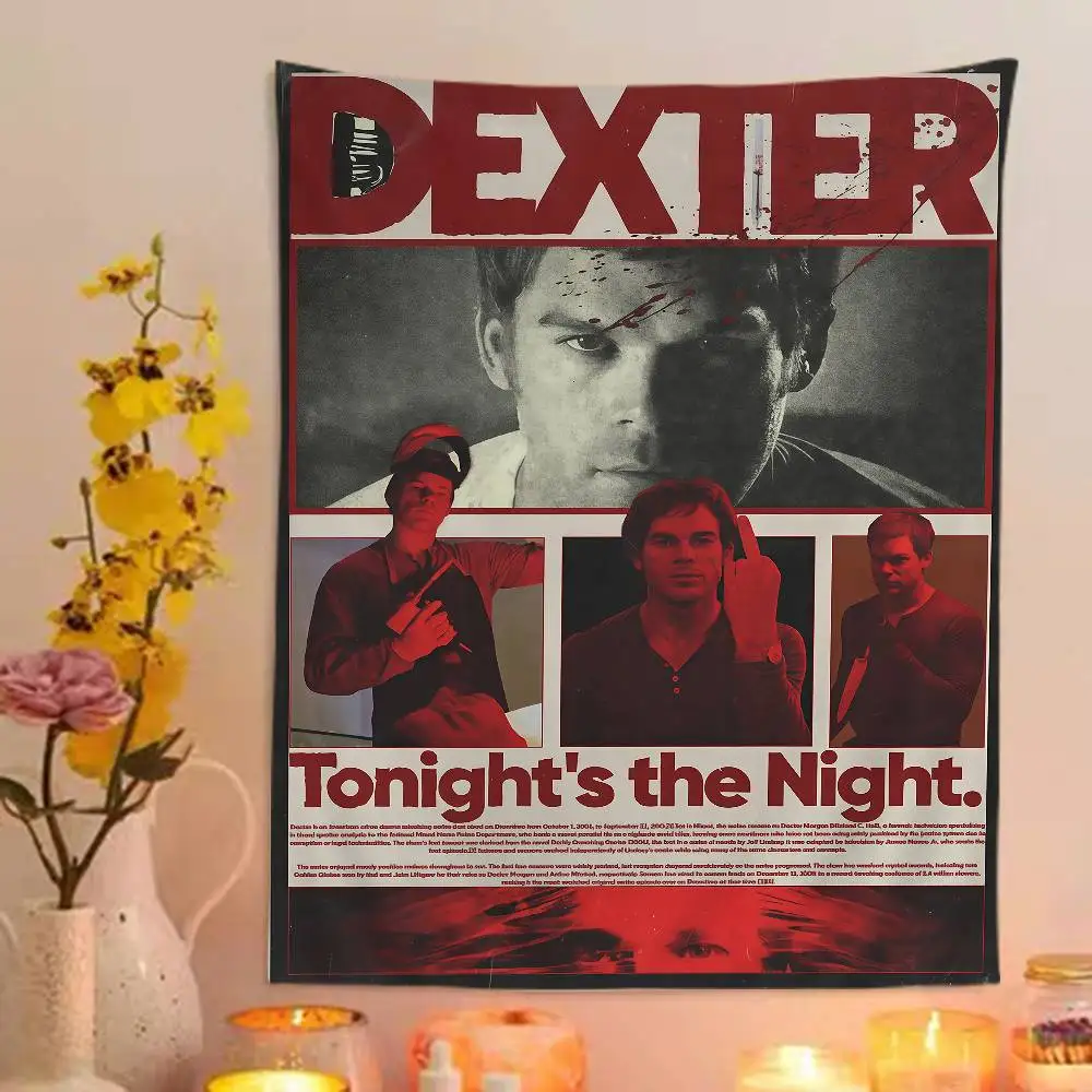 D-Dexter مايكل C.Hall تلفزيون كلاسيكي مطبوع قماش مزخرف جداري كبير معلق التارو الهبي جدار السجاد النوم ديكور فني للمنزل