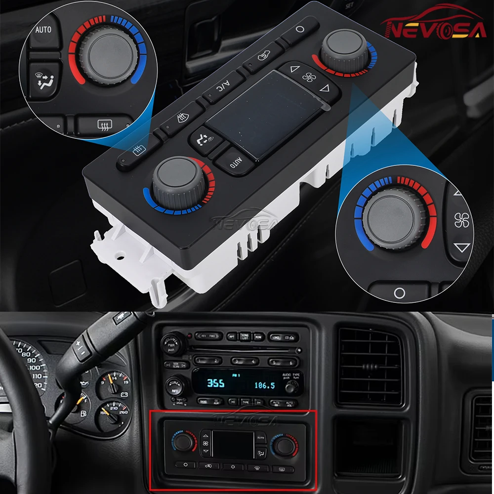 Panel de Control de Climatización A/C y Calefacción 15855848 para Chevy Silverado, GMC Sierra, Cadillac Escalade, Hummer H2 2003-06, HVAC