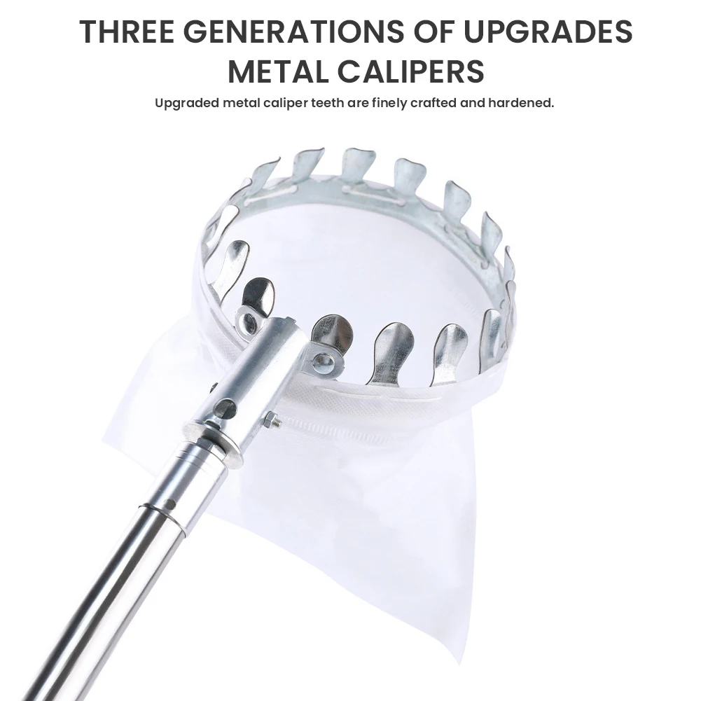 Stainless Steel Splicing Rod Fruit Picker High Tree Orchard Picking Tool Fruit Picking Tool for Apples Mango Lemon Orange