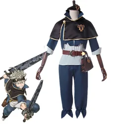 Anime Black Clover Asta Yuno Cosplay Costume Emperor Asta Uniform Tops Pants Cloak Bag Full Outfit Set Men Halloween Clothes