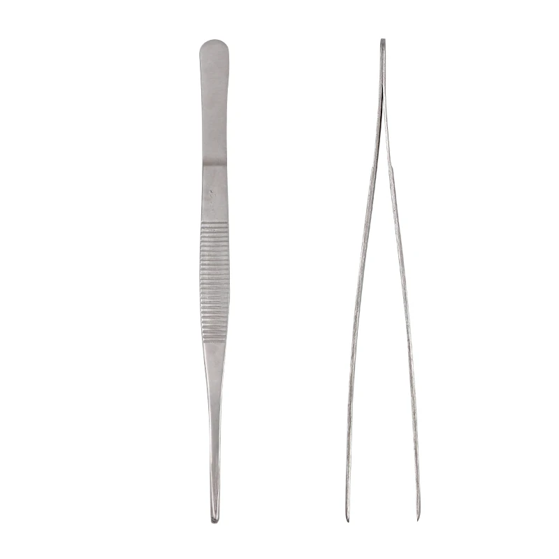 Stainless Steel Medical Tweezers Tissue Holding Forceps Dental Precision Long Straight Forceps Tweezers Surgery Tool