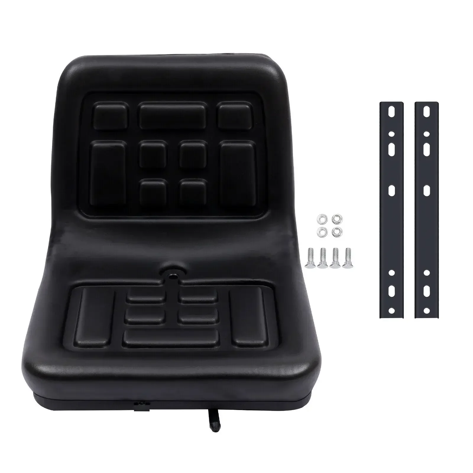 

Universal Tractor Seat & Lawn Mower Seat - Black PVC Leather High Back Replacement with Sliding Tracks 5.9inch Adjustable