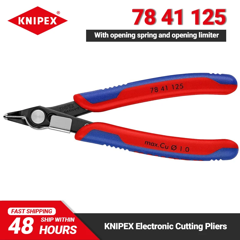 

KNIPEX 78 41 125 Electronic Cutting Plier 125mm Length Special Tool Steel Super Knips with Opening Spring and Opening Limiter