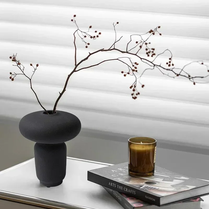 boyou18cm Ceramic Vase Flower Arrangement Nordic Style Home Design Living Room Corner Ornament Shelf Desk Office Rack Decor