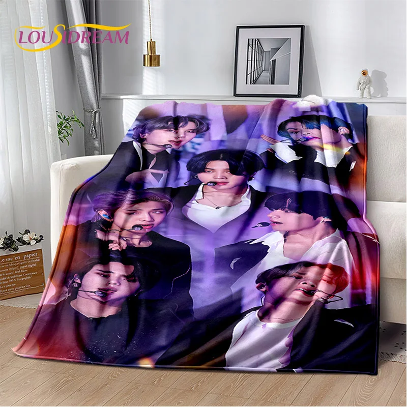 KPOP-Bts-s Pop Singer Soft Plush Blanket,Flannel Blanket Throw Blanket for Living Room Bedroom Bed Sofa Picnic Cover Kids Gift