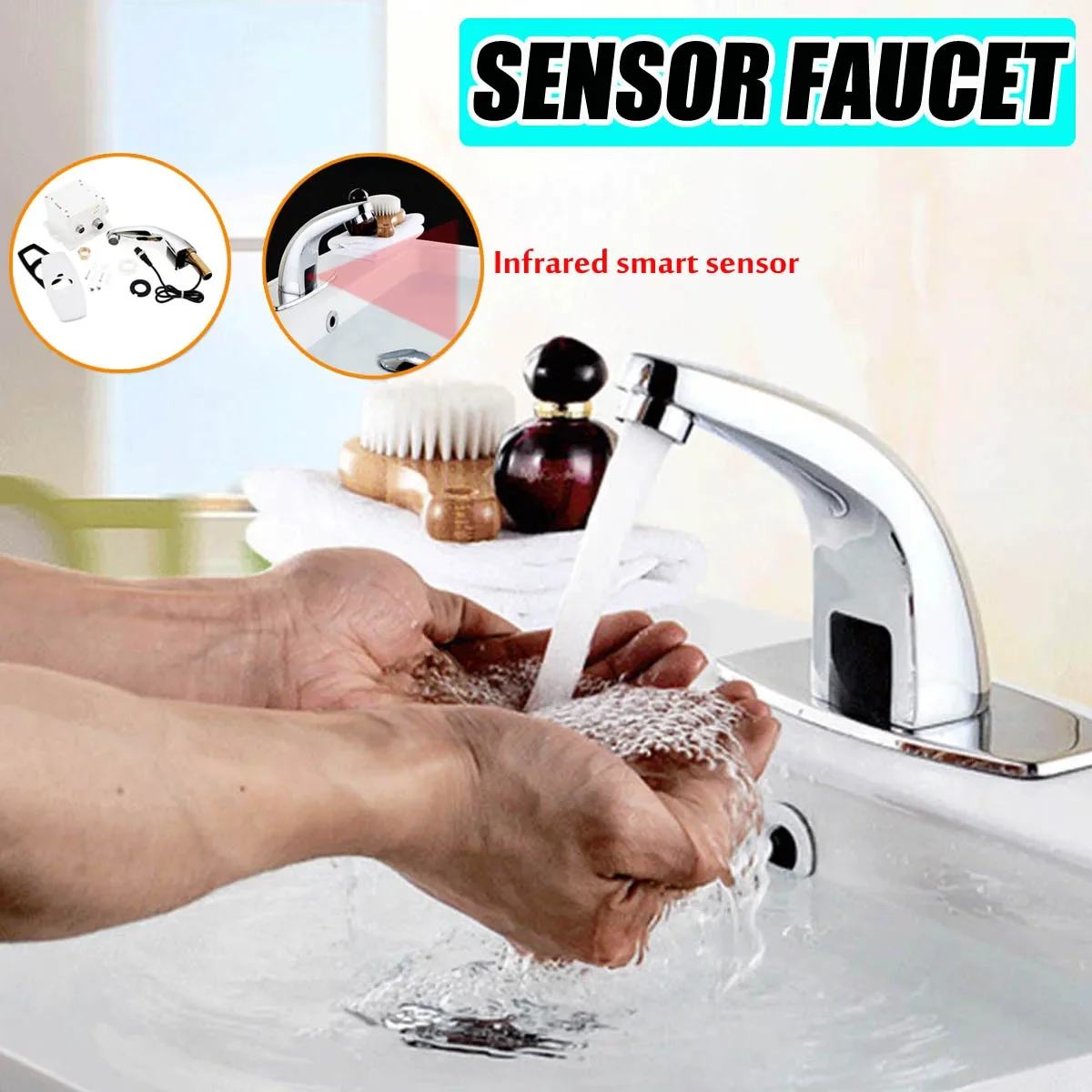 

Cold Bathroom Automatic Touch Free Sensor Faucets water saving Inductive electric Water Tap mixer