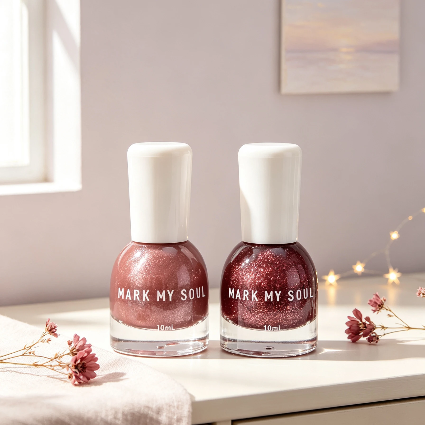 2Pcs MARK MY SOUL No UV Cat Eye Nail Polish Set S134/S147, MistyLasting Daily Supplies