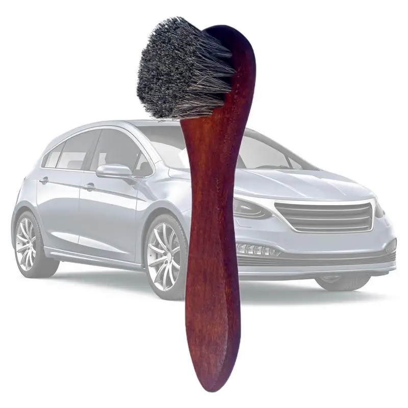 Horsehair Shoe Brush Horse Hair Shoe Brush With Ergonomic Handle Shoe Polish Brush Furniture Brush With Dense Soft Bristles For