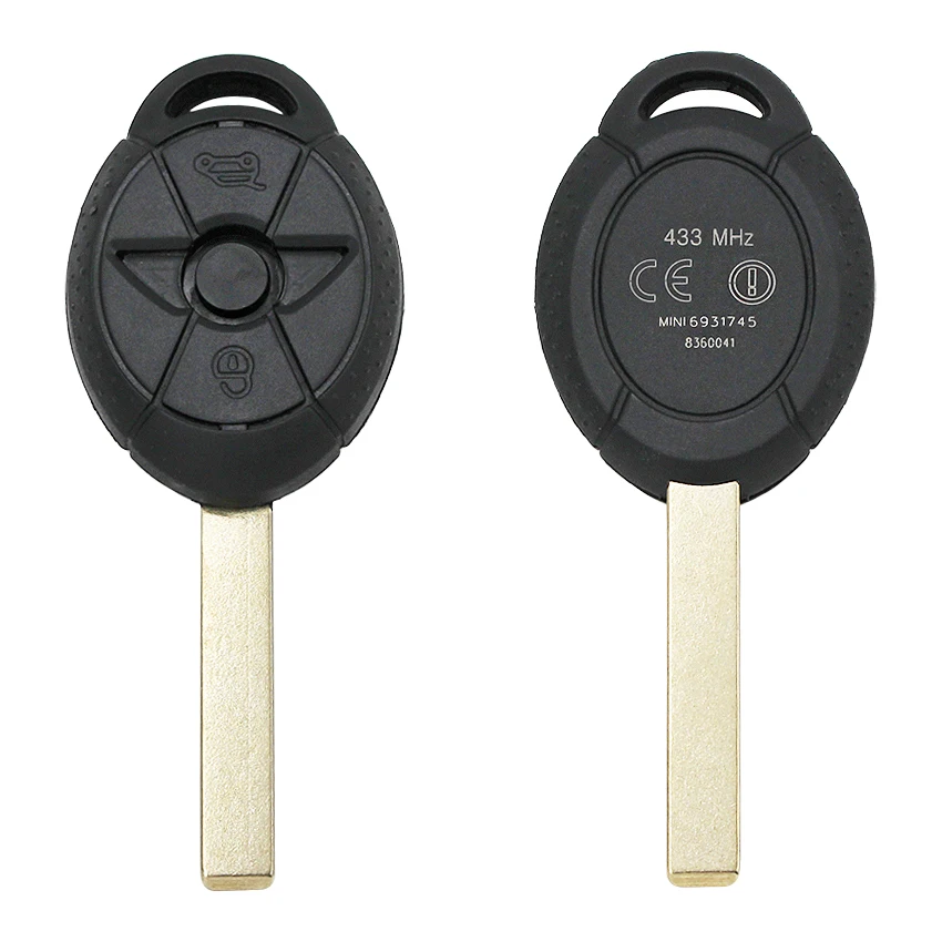 FULL Remote Key Fob 3 Button For BMW Mini Cooper 315MHZ / 433MHZ ID44 CHIP Uncut Blade