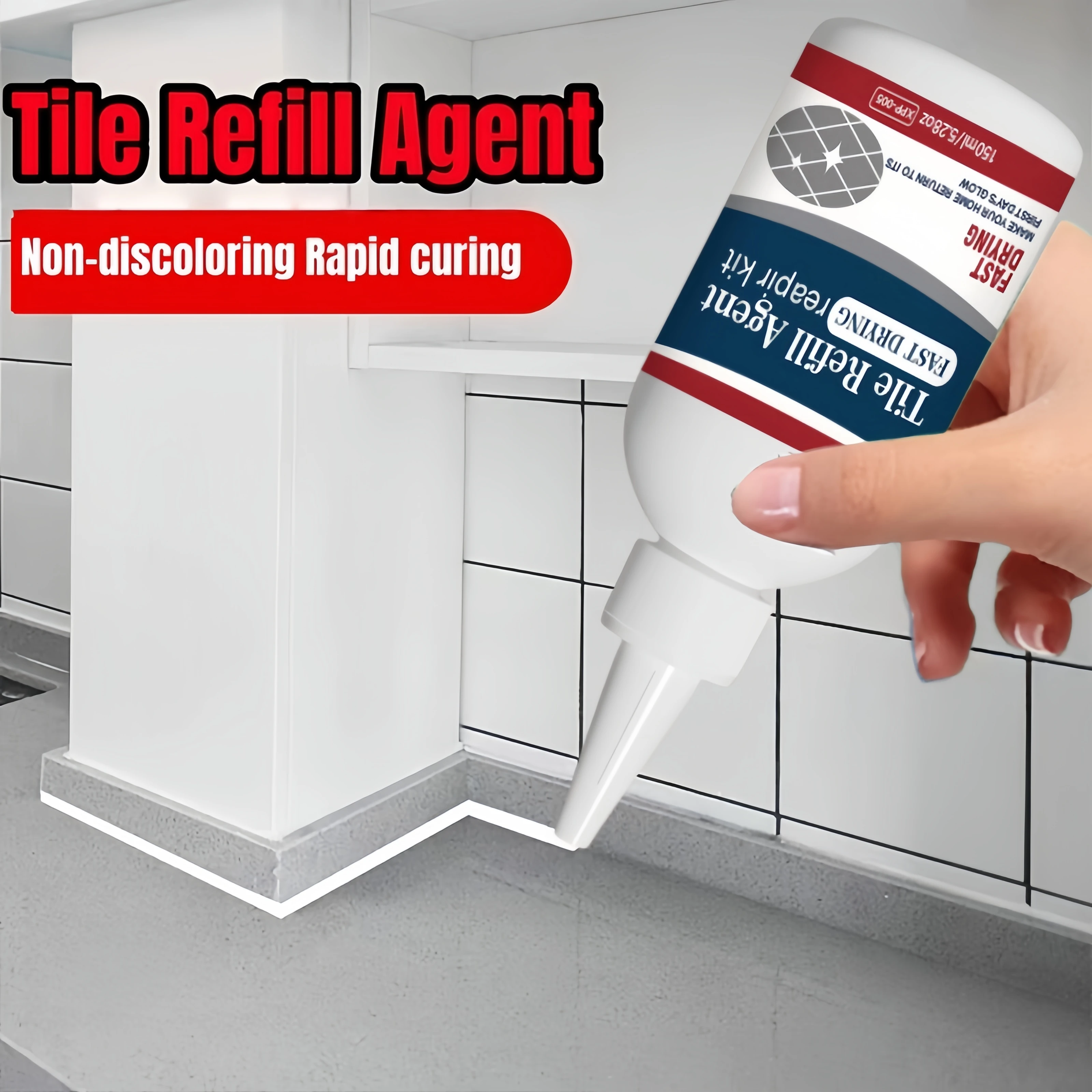 150ml White Tile Joint Refill Agent Anti-Mold Waterproof Grout Sealer for Home Tile Restoration