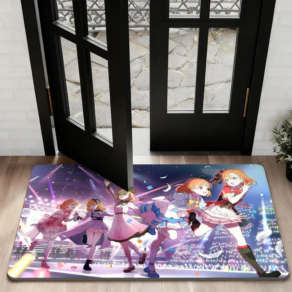 

l-Love Live School Idols Floor Mat Diatom Bath Mat Absorbent Quick Dry Non-Slip TPR Backing Soft Plush Draining Rugs