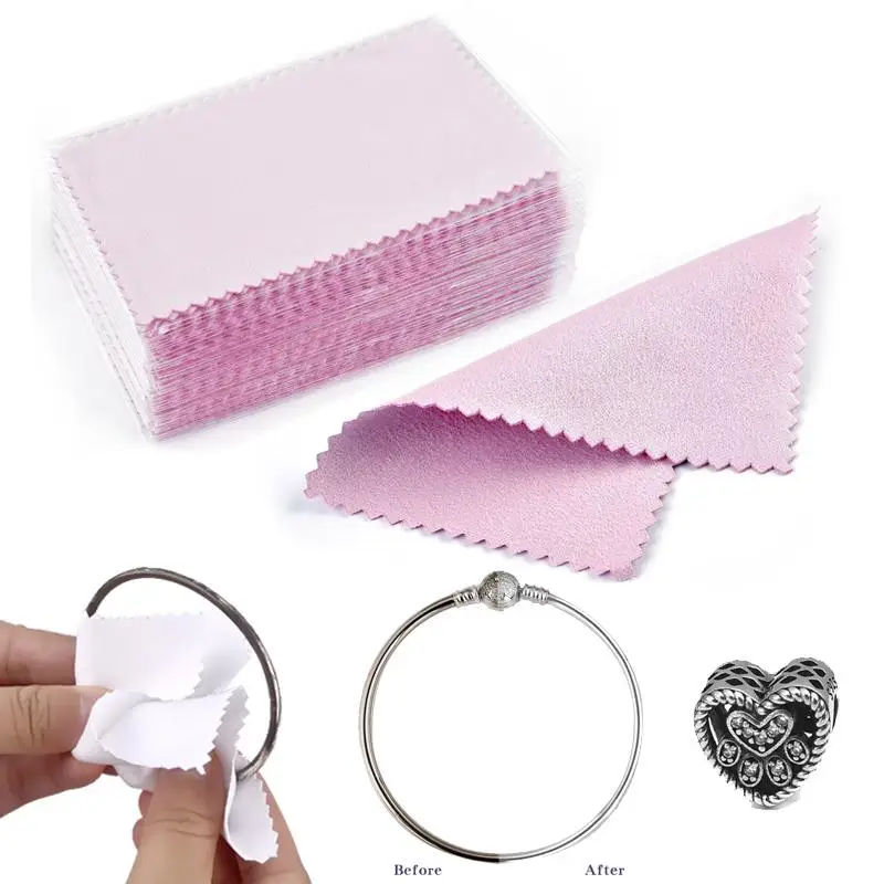 30pcs/lot Jewelry Polishing Cloth Soft Cleaning Polishing Cloth Jewelry Tools Silver Gold Wipe Polish Cloth Reusable Wiping