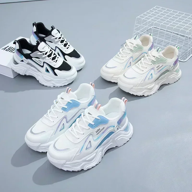 

Woman Shoes Green Casual Trainers Ladies Chunky Sneakers 2026 Sneakers Women Platform Flat Shoe