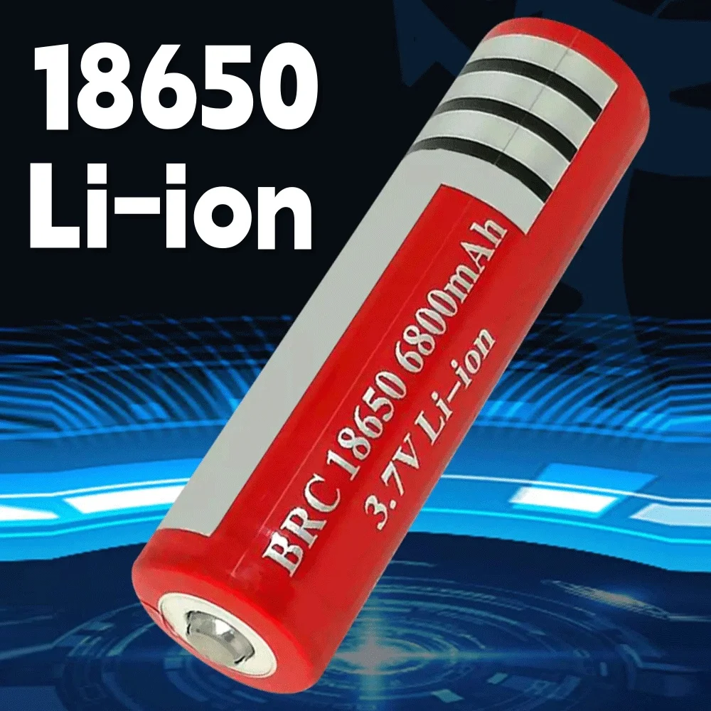 ترقية حديثا 2026 جديد 3.7 فولت 6800 مللي أمبير بطارية ليثيوم 18650 قابلة للشحن لبطارية مصباح ليد جيب بطارية ليثيوم