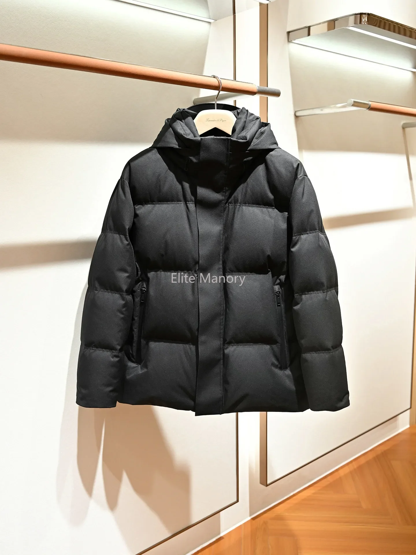 Airport haute couture willow bridge 90 white goose down thickened warm removable hooded down jacket men