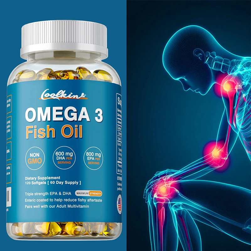 

Omega 3 Fish Oil - Benefits The Cardiovascular System, Protects Eye, Supports Cognitive and Skin Health, Improve Intelligence