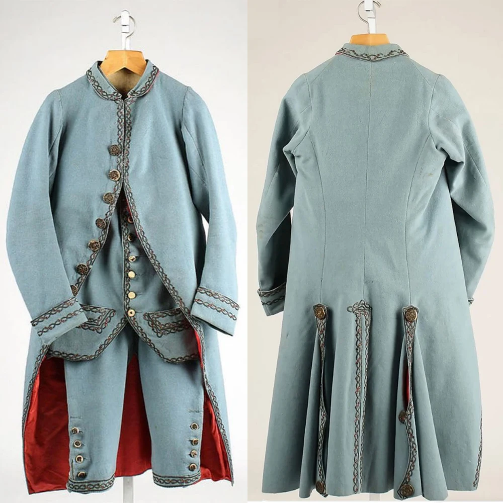 

1780s British Officers Costume Georgian Victorian Men's Royal Military Uniform Suit Historical Gentleman Rococo Tuxedo Outfits