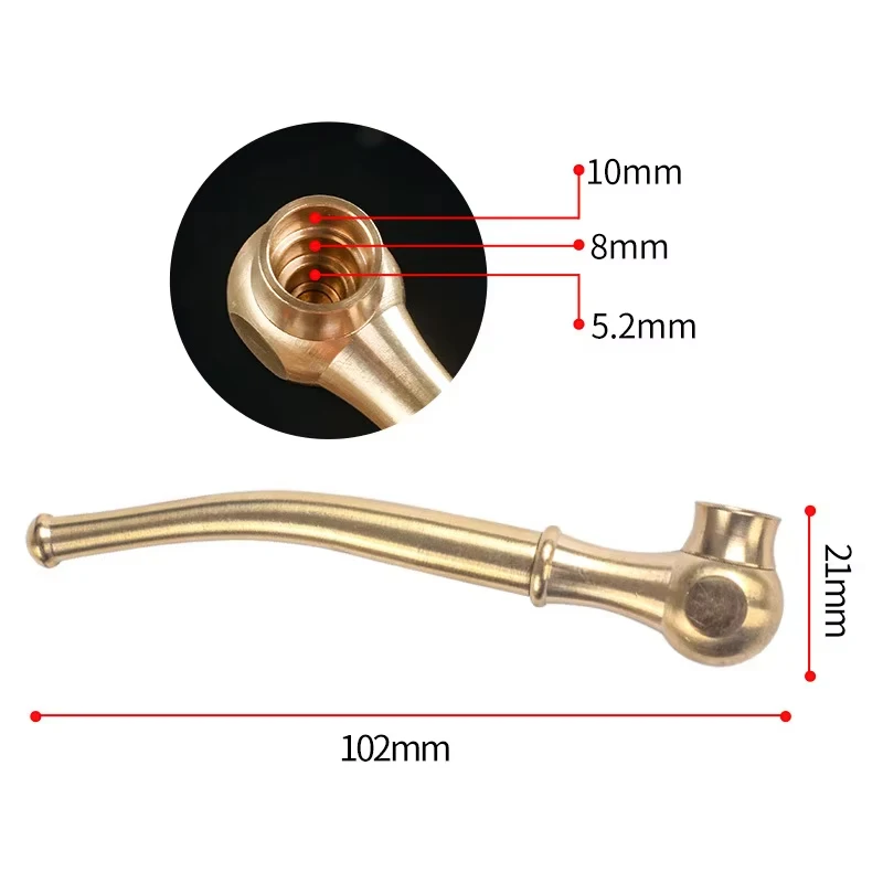 2026 New Bronze Three-Purpose Pipe, Thick, Thin, Filter-Type Tobacco Pipe, Portable, Detachable Metal Stem, Old-Fashioned Pipes