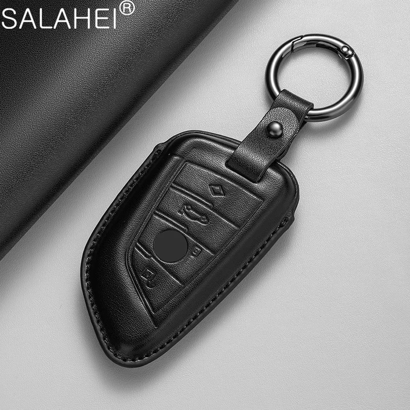 Leather Car Key Case Cover for BMW X1 X3 X5 X6 X7 1 3 5 6 7 Series G20 G30 G11 F15 F16 G01 G02 F48 Protector Shell Accssories