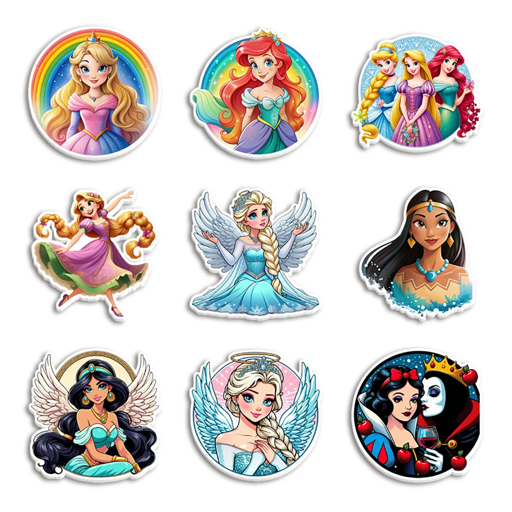 Princess Disney Impresso Planar, Costas planas, Transparente Acrílico Glitter, Acrílico para caixa de telefone, arcos, 10pcs por lote