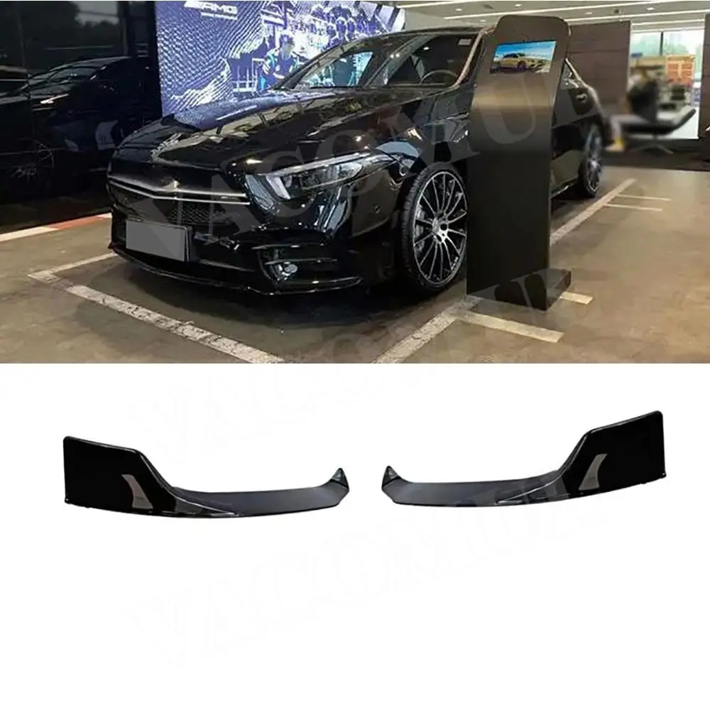 

VACOMUL for Mercedes Benz A Class W177 A35 AMG 2019-2022 Sedan ABS Gloss Black Front Bumper Splitters Flaps Carbon Look Black