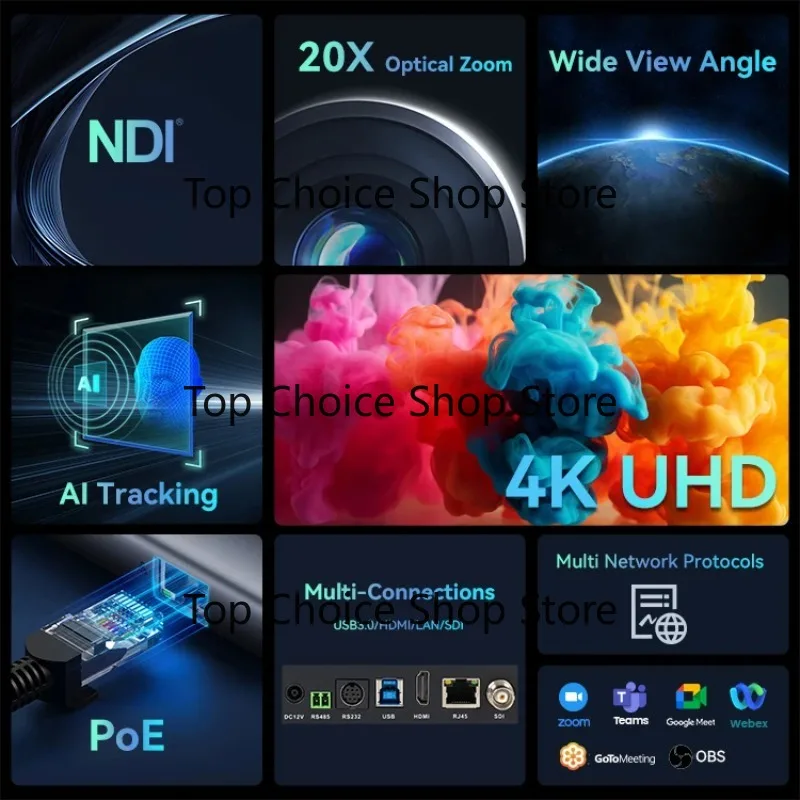 4K Pan Tilt Video Capture Devic-e AI Auto Tracking Conference Live Shooting Equipment With Multi Interface Connection