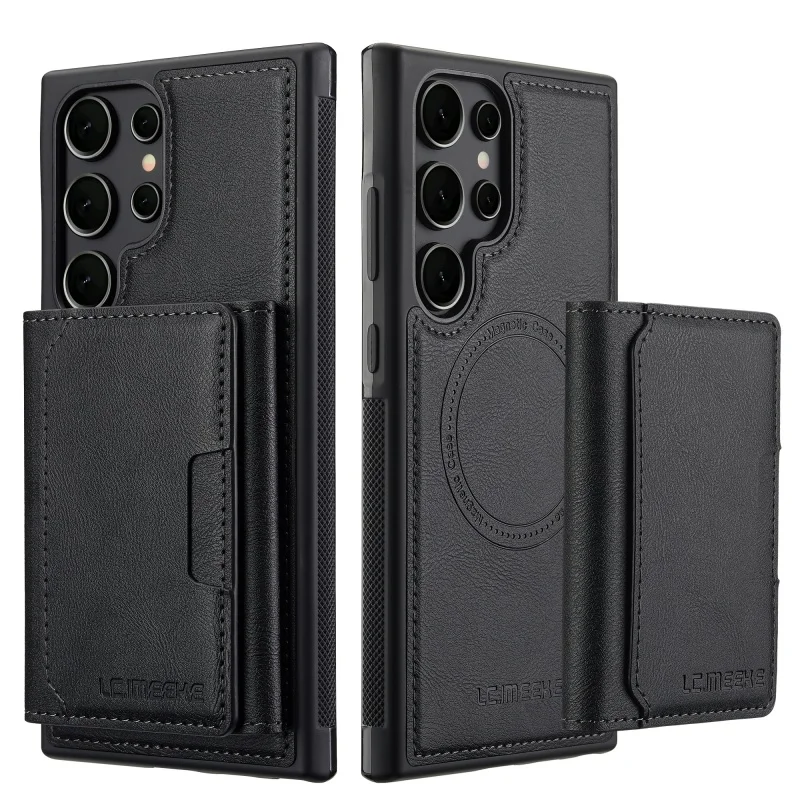 

Magnetic Detachable Card Slot Holder Phone Case for Samsung Galaxy S25 S24 S23 Ultra Plus Luxury Leather Wallet Shockproof Cover