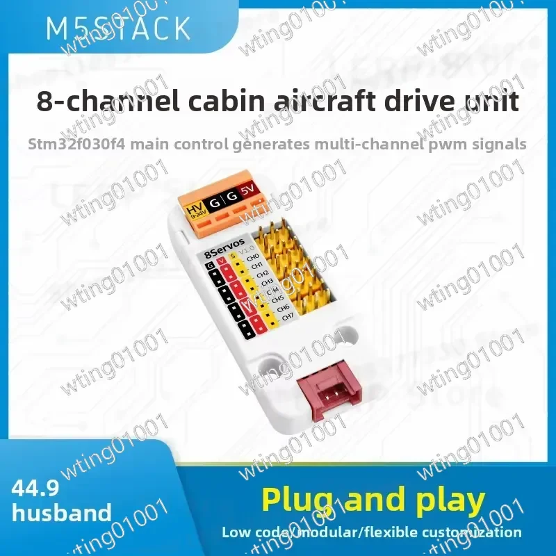 for M5Stack Unit 8Servos 8 Channel PWM Driver Board with STM32 MCU Multi Axis Control Module for Robotics Automation Projects