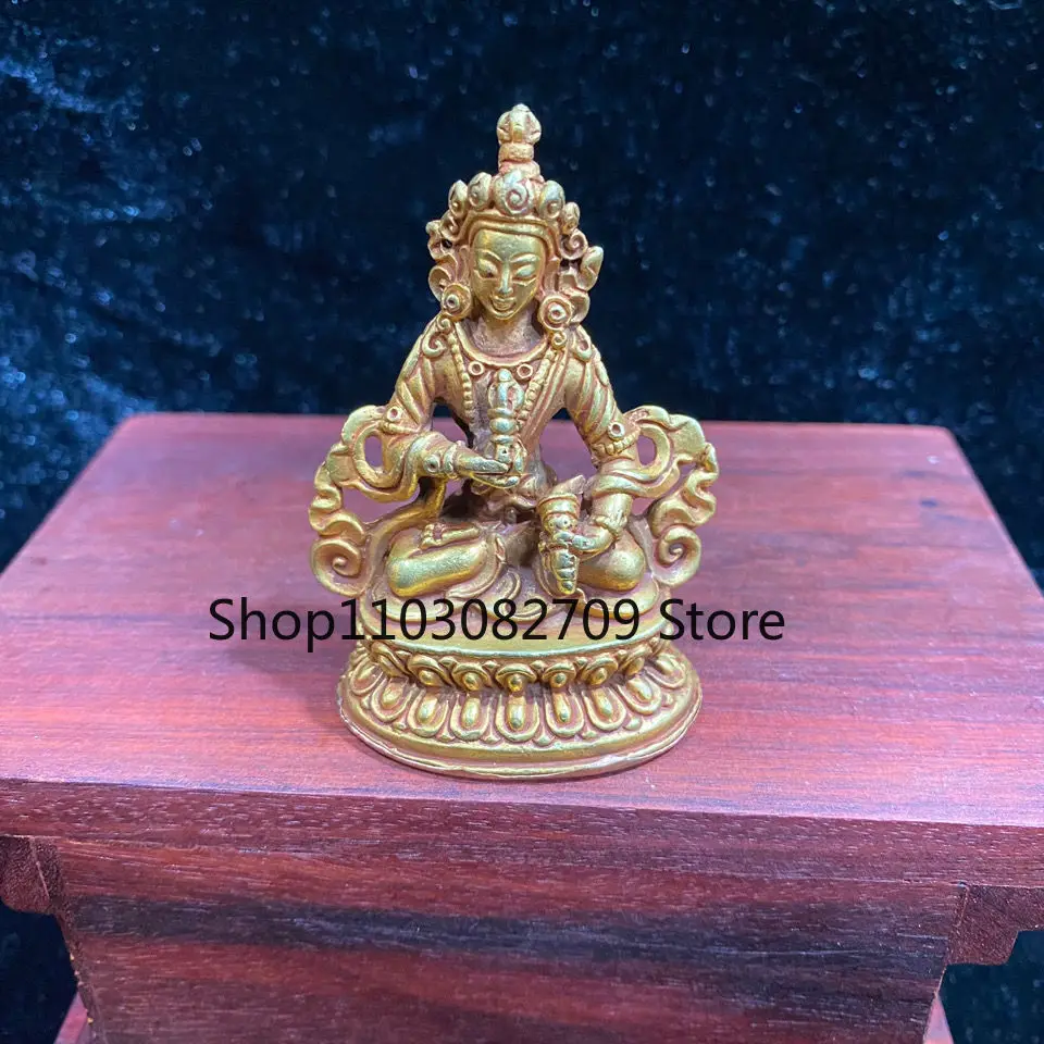 Nepalese copper gilt Tibetan Vajra Brado Buddha statue ornament easy to carry around (about 5.5 cm high)