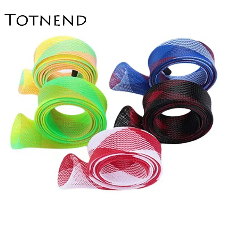 170cm*4.5cm High Elasticity Expansion Protection Braided Mesh Tube Fishing Rod Protection Sleeve Angling Braided Multi Pattern