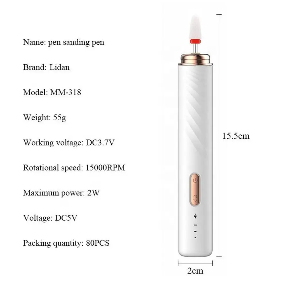 Set di penne per trapano per unghie da 15000 giri/min strumenti per Pedicure per Manicure portatili elettrici con lucidatrice professionale per unghie in acrilico a 6 teste