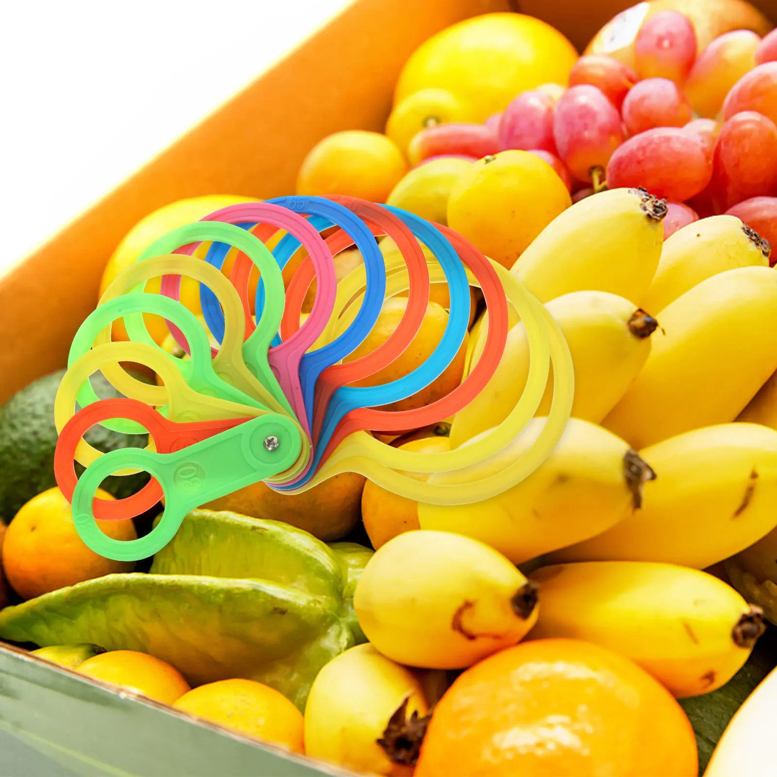 1Set Fruit Diameter Measuring Circle Set Plastic Sturdy Color Differentiated Laps for Fast Accurate Grading of Citrus Oranges