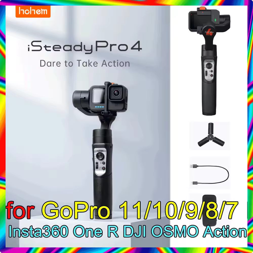 Hohem iSteady פרו 4 פעולה מצלמה Gimbal 3-ציר כף יד מייצב עבור GoPro 11/10/9/8/7 Insta360 אחד R DJI אוסמו פעולה