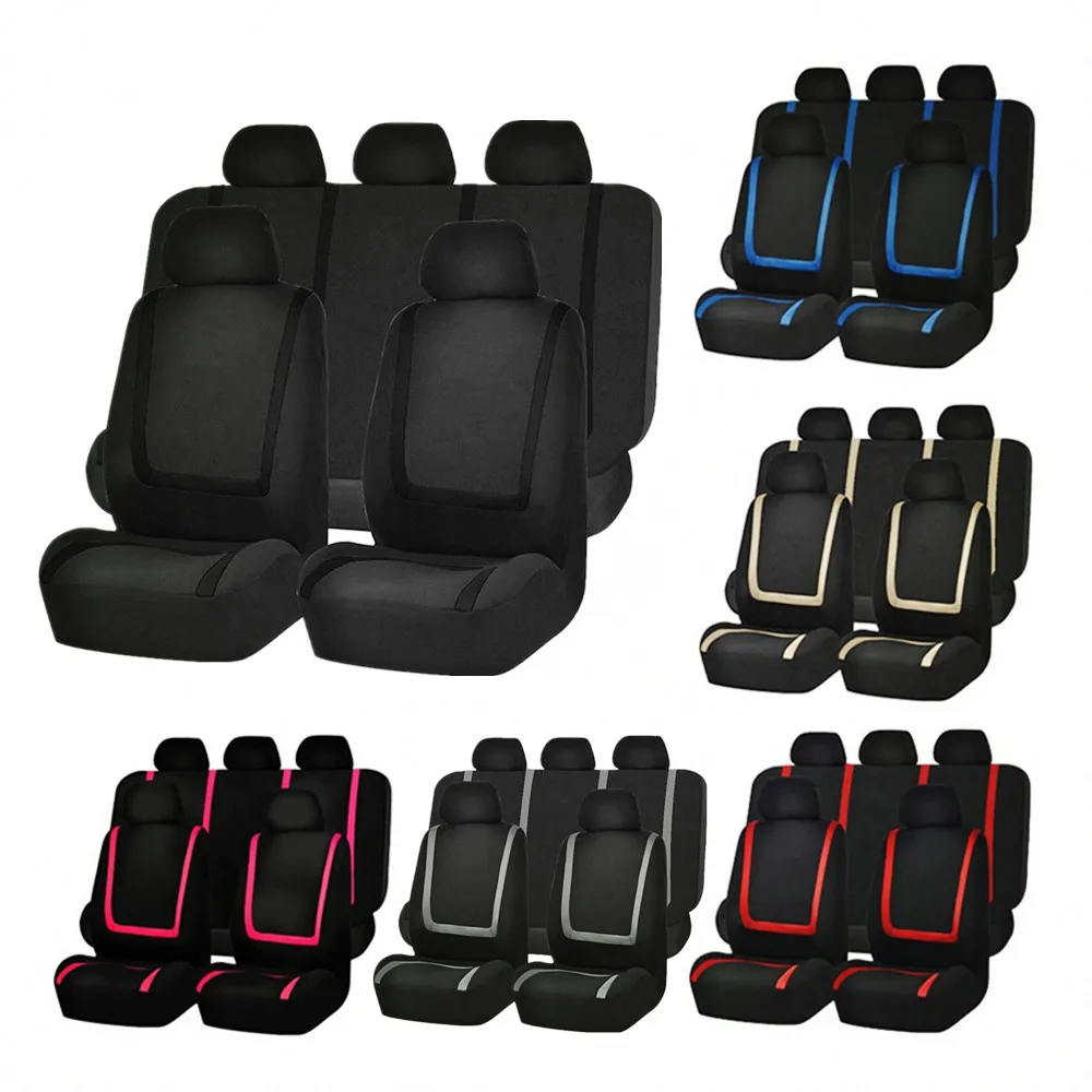 

4/9PCS Car Seat Cover Full Set Front Rear Car Seat Cushion Cover Universal Auto Cover Airbag Safe Truck Van SUV Seat Protector