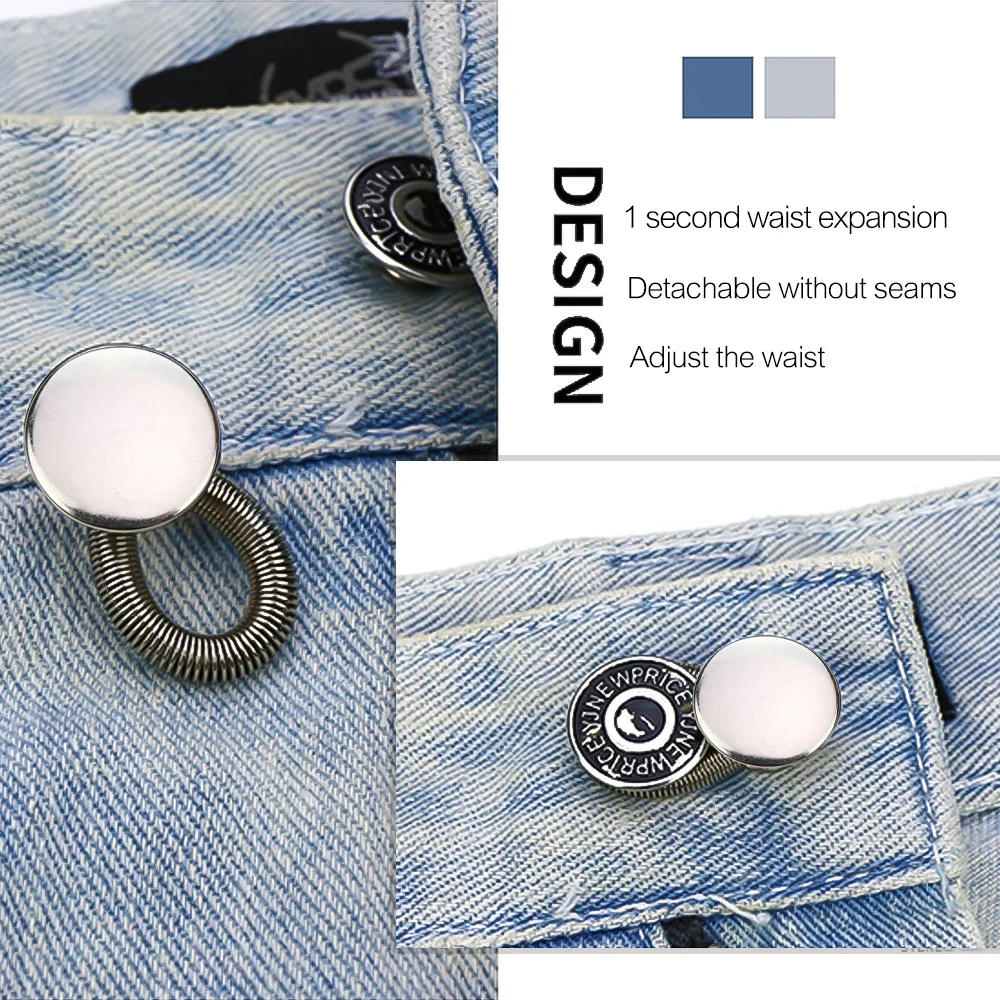 2/4/6PCS Sewing-free Metal Buckles Retractable Waist Expansion Button Jeans Adjustment Detachable Buttons DIY Sewing Supplies