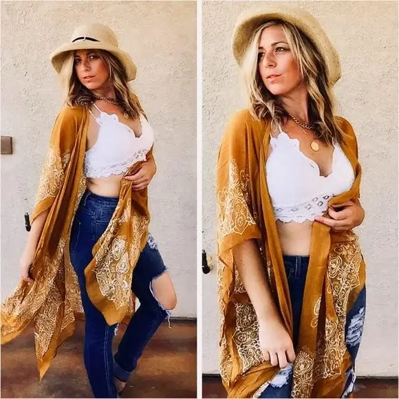 لين كيمونوس للنساء ملابس السباحة تغطية الشاطئ ملابس السباحة سترة الصيف