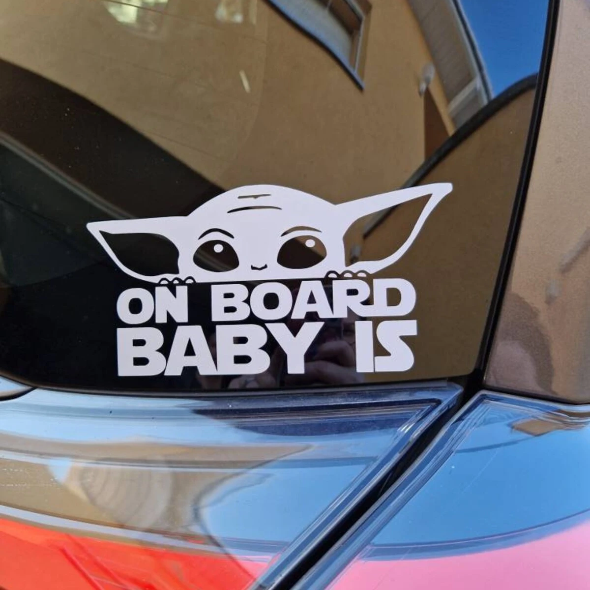 Cute Baby Yoda on Board Car Bumper Stickers Windows Decor Vinyl Decals Craft Cartoon Decoration