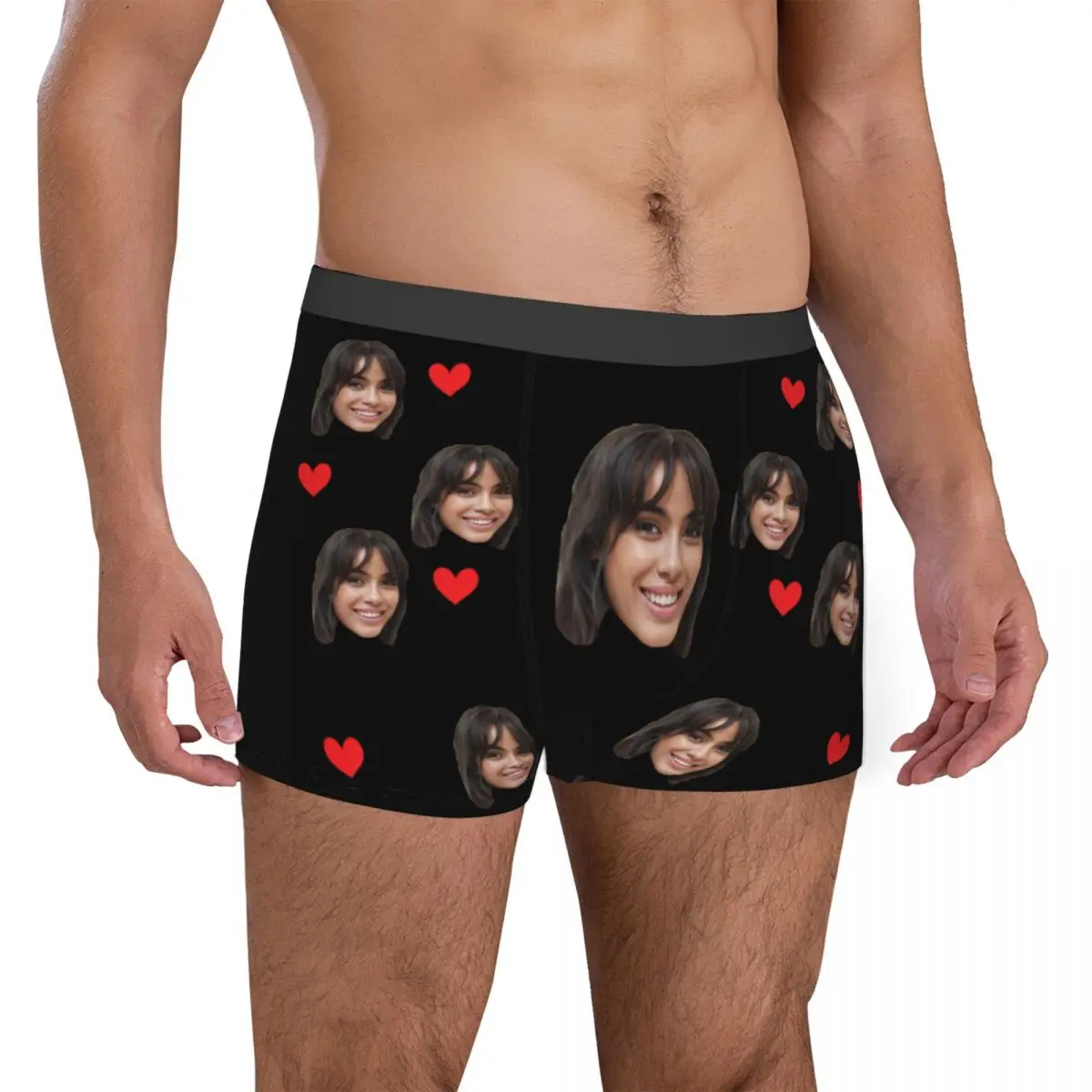 Custom Valentine Day Boxers For Men DIY Personalized Men Underwear Custom Boxer Briefs Funny Face Gift For Boyfriend Husband