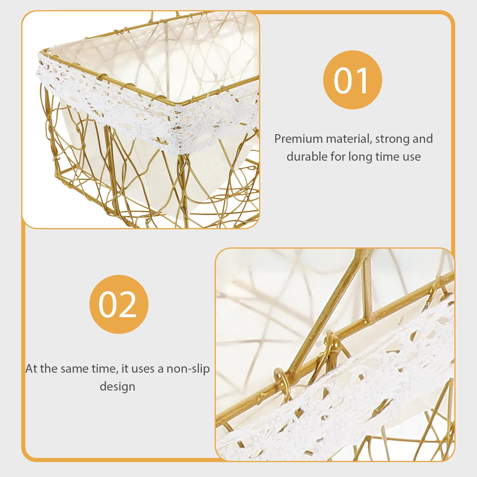 

Sturdy Metal Wire Basket With Handle Fruit Storage Iron Table Basket Farmhouse Style Snack Vegetable Holder Kitchen Living Room