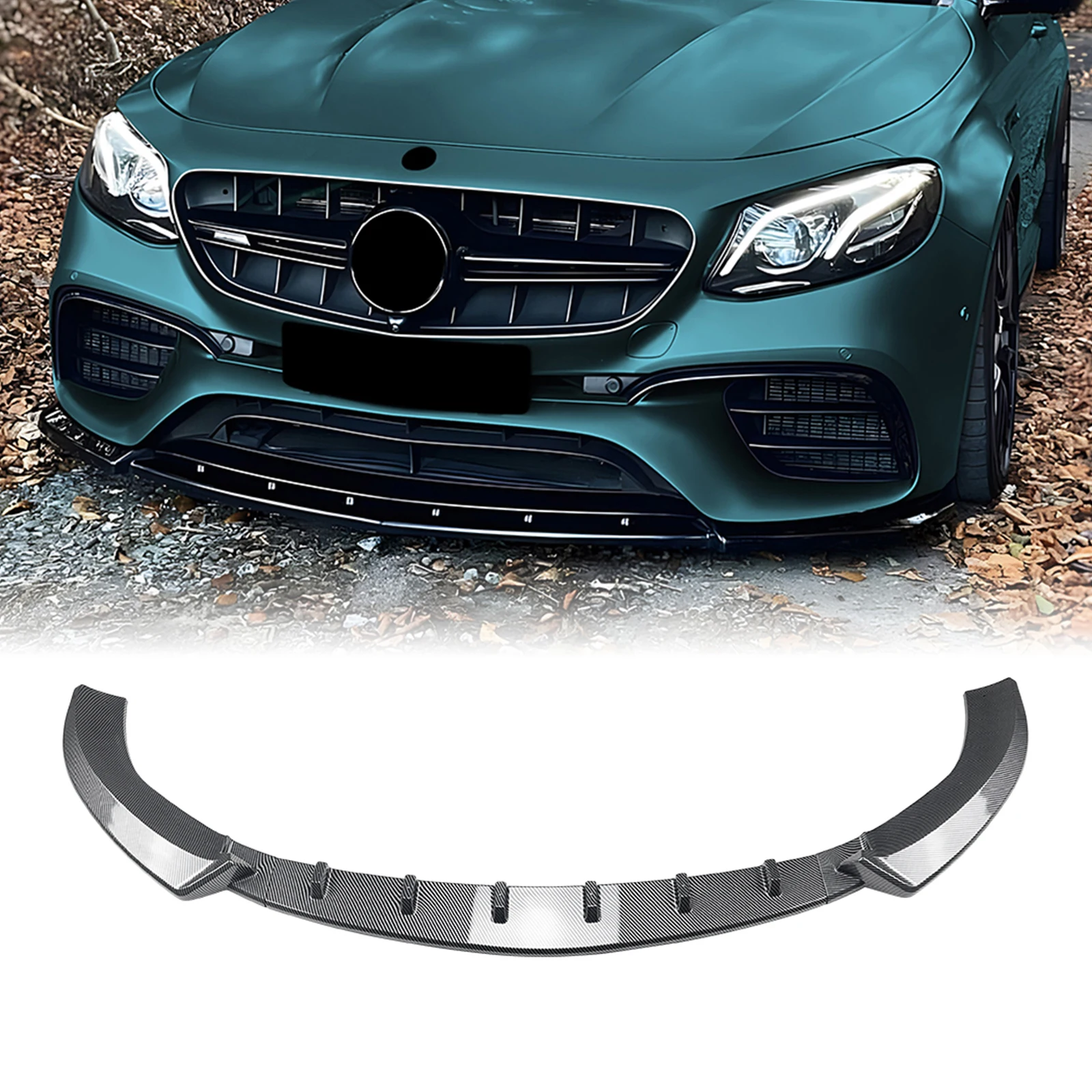

Накладка на передний бампер (сплиттер) под карбон/глянцевый черный, защита нижней части для Mercedes-Benz W213 E63 2016-2020 (только для моделей)