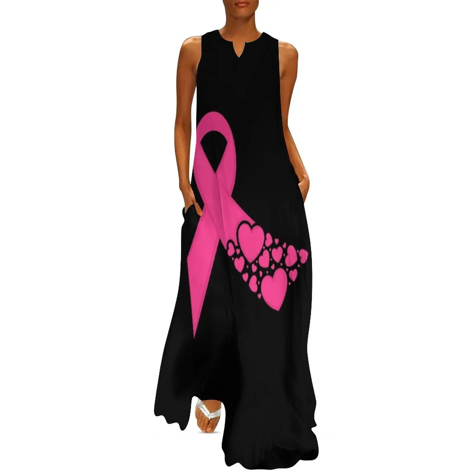 

Breast Cancer Awareness Ribbon Long Dress Women"s skirt evening dress summer outfits for women 2024